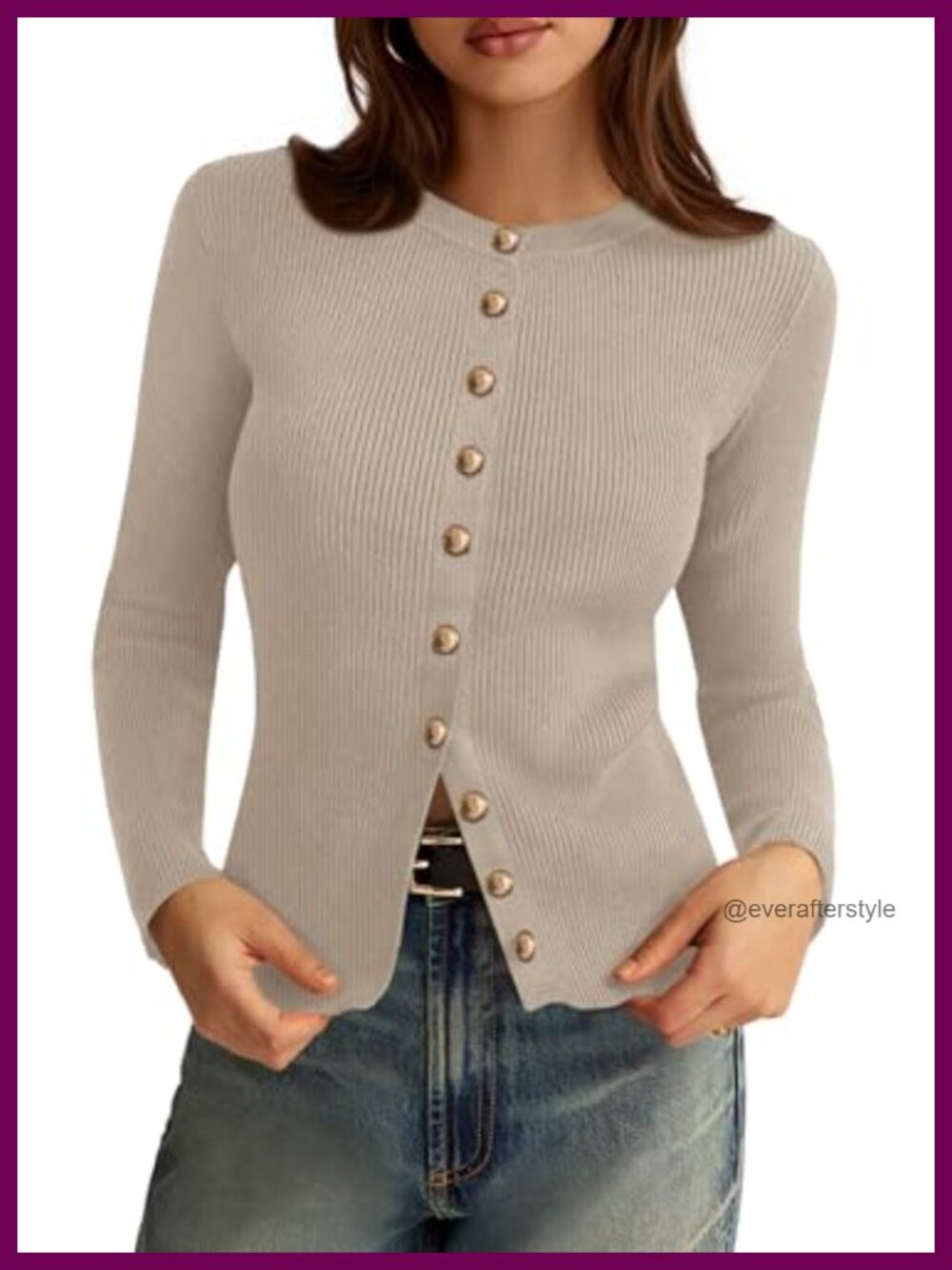 Women's Lightweight Ribbed Knit Button Down Cardigan Sweater Long Sleeve